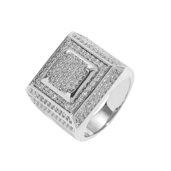 ICED SQUARE PAVED RING