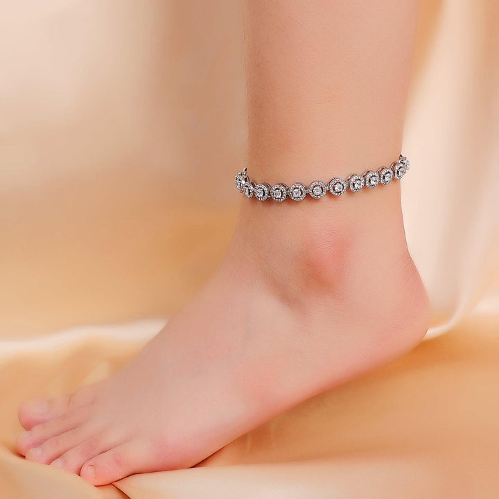 2023 Hip Hop Iced Out Cuban Anklet Cuban Link Anklets and Bracelet Tennis Crystal Anklet for Women Man Foot Jewelry