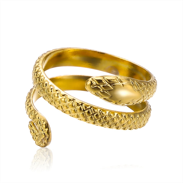 Wholesale Jewelry Lots 18K Gold Plated Stainless Steel Ring for Women Ring Snake 2023 New