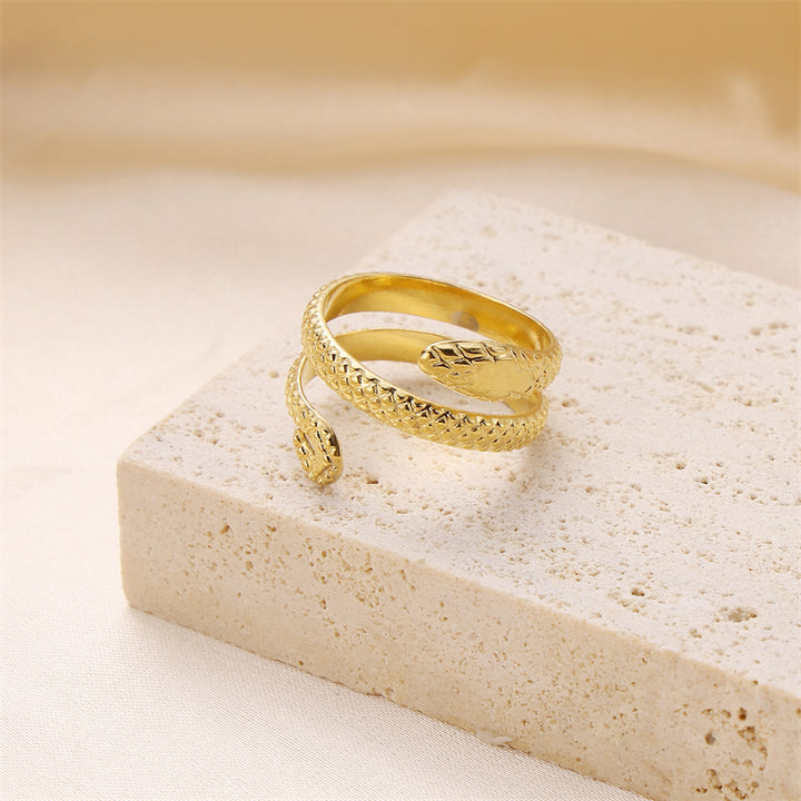 Wholesale Jewelry Lots 18K Gold Plated Stainless Steel Ring for Women Ring Snake 2023 New