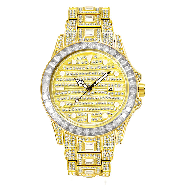 Mens Watch Diamond Watches Rainbow Stainless Steel Wrist CZ Diamond Quartz Luxury for Men Women Glass Fashion Jewelry Digital