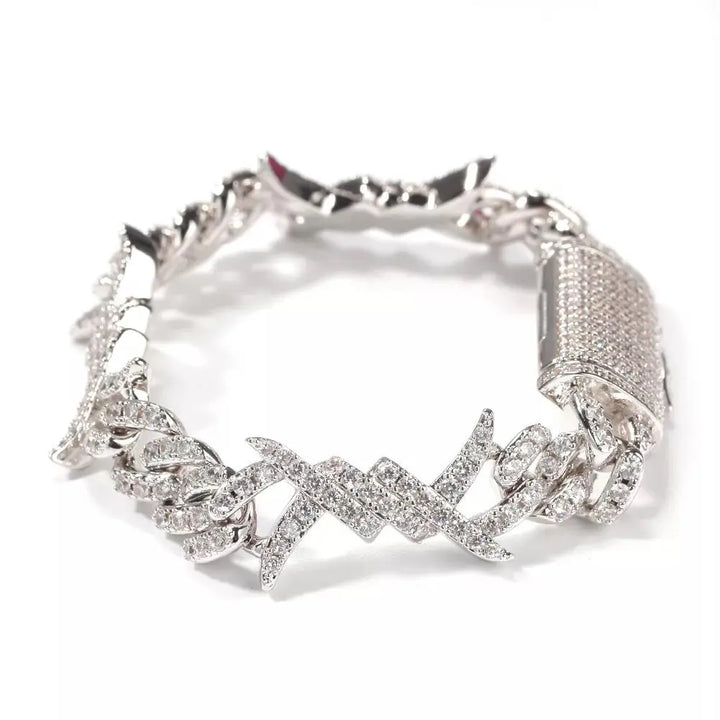 10MM ICED CUBAN CHAIN THORN BRACELET - nofugazilondon