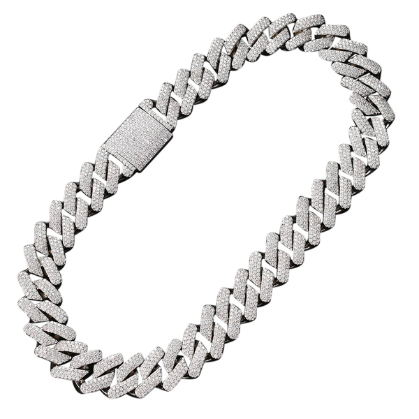 20MM ICED 3 ROW FLAT CURVED MIAMI CUBAN BRACELET