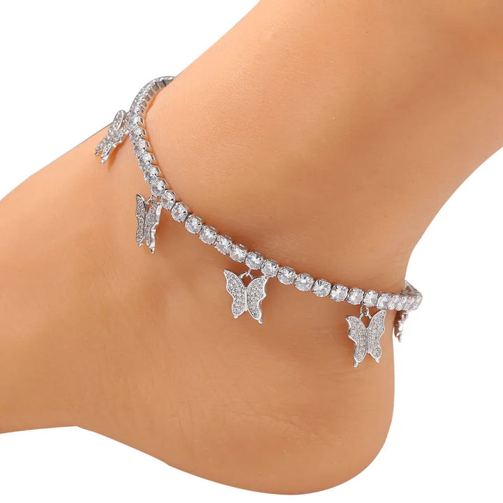 5MM TENNIS BUTTERFLY ANKLET - nofugazilondon