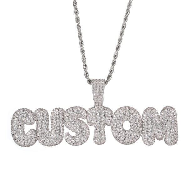 30MM BUBBLE FONT ICED CUSTOMISABLE PENDANT