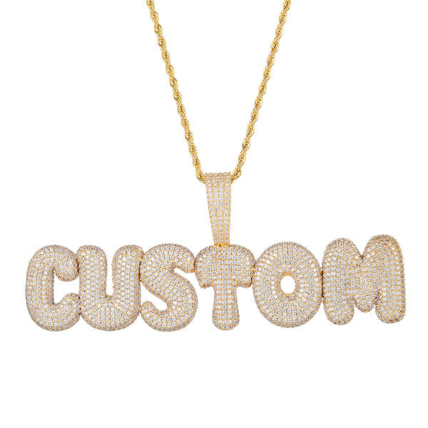 47MM BUBBLE FONT ICED CUSTOMISABLE PENDANT