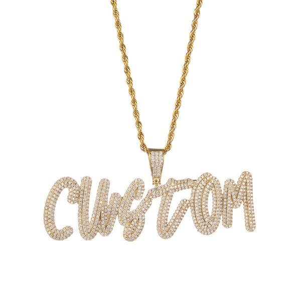 40MM SCRIPT FONT ICED CUSTOMISABLE PENDANT