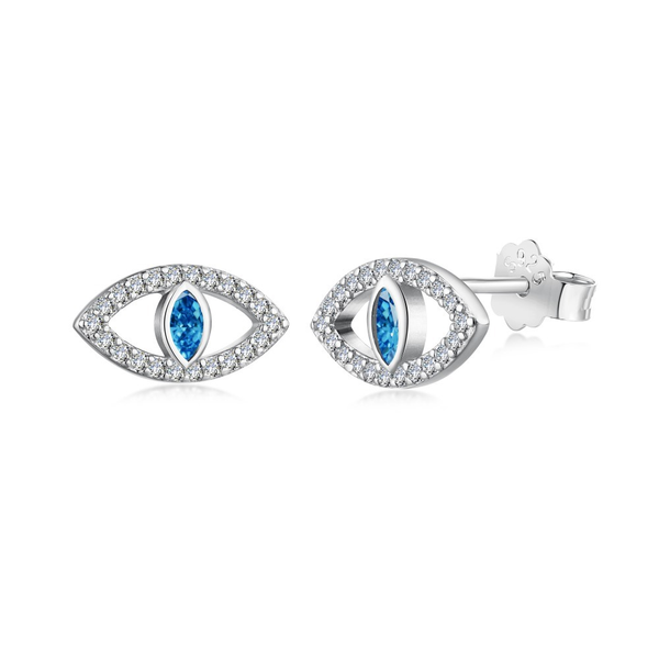 S925 STERLING EVIL EYE DAINTY EARRINGS