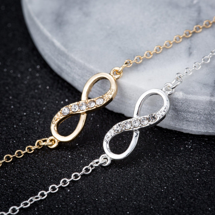 2022 New Fashion Friendship Infinity Bracelet Women with Crystal Stones Bracelet Infinity Number Chain Bracelets