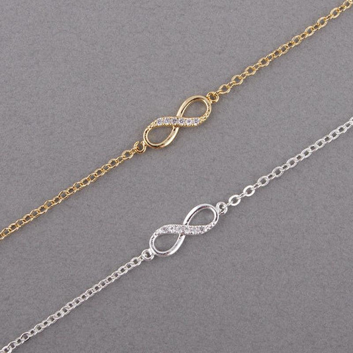 2022 New Fashion Friendship Infinity Bracelet Women with Crystal Stones Bracelet Infinity Number Chain Bracelets