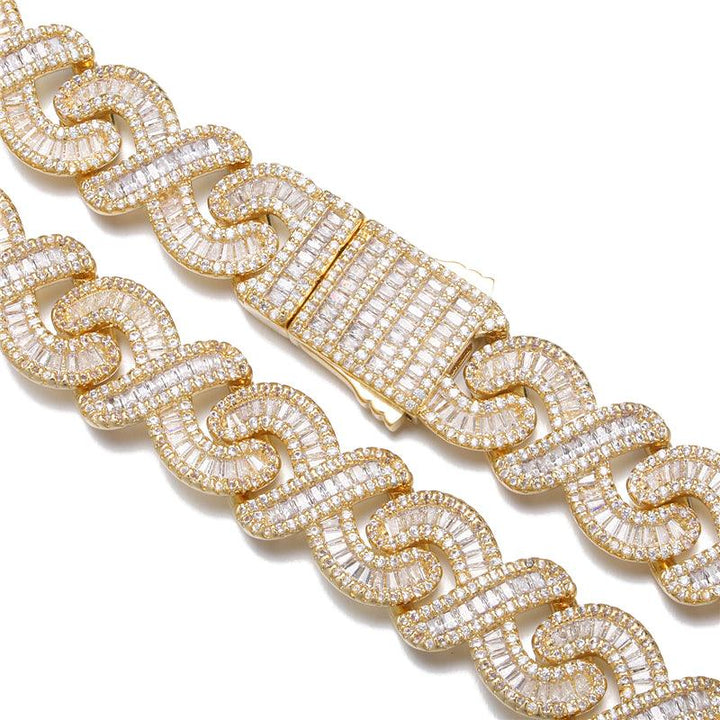 Hop 16MM Heavy Solid Square Zircon Bracelets Iced Out Micro Pave T Baguette Cubic Zircon Bling Bracelet for Men Jewelry