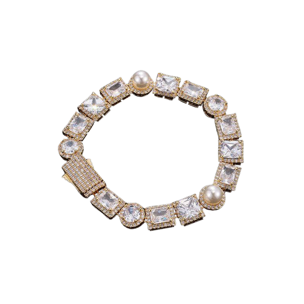 PEARL & SQUARE CUT TENNIS BRACELET