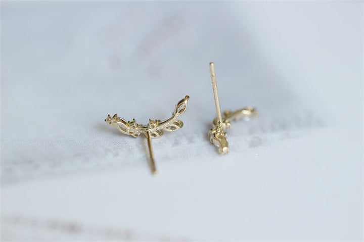 Minimalist Fine Jewelry Wholesale Dropshipping 2023 New Design 925 Sterling Silver Star Leaf Stud Earrings for Women Girls