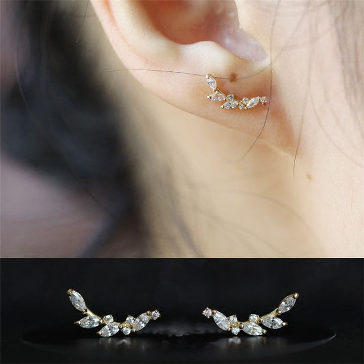 Minimalist Fine Jewelry Wholesale Dropshipping 2023 New Design 925 Sterling Silver Star Leaf Stud Earrings for Women Girls