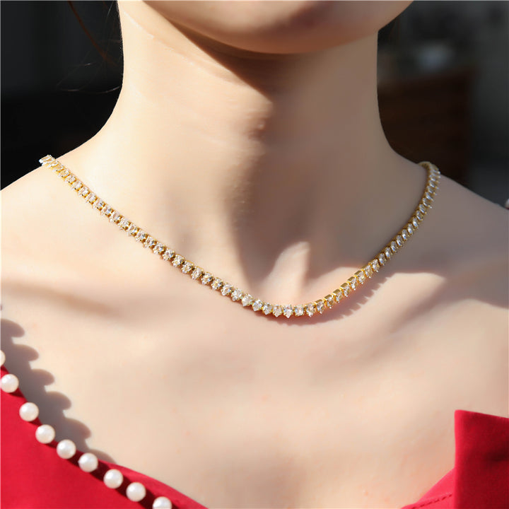 New Arrival 5Mm  Hop Party Bling Accessories Girl Iced Out CZ Women Diamond Chain Drop Tennis Chain Necklace for Girl Gift