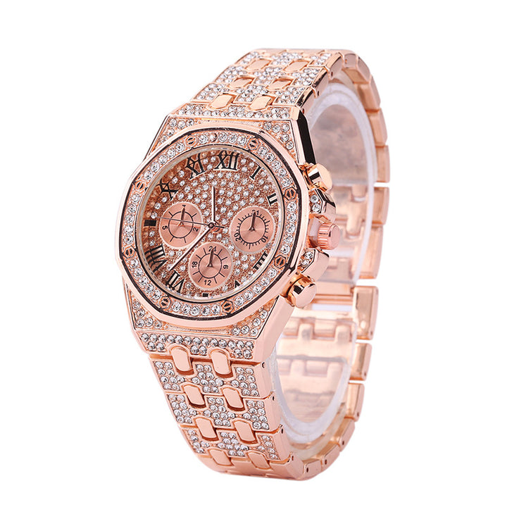 hop Diamond Watch Set Iced Out Crystal Bracelets Bling Bling hop Watch Unisex Luxury Large Dial Diamond Watch