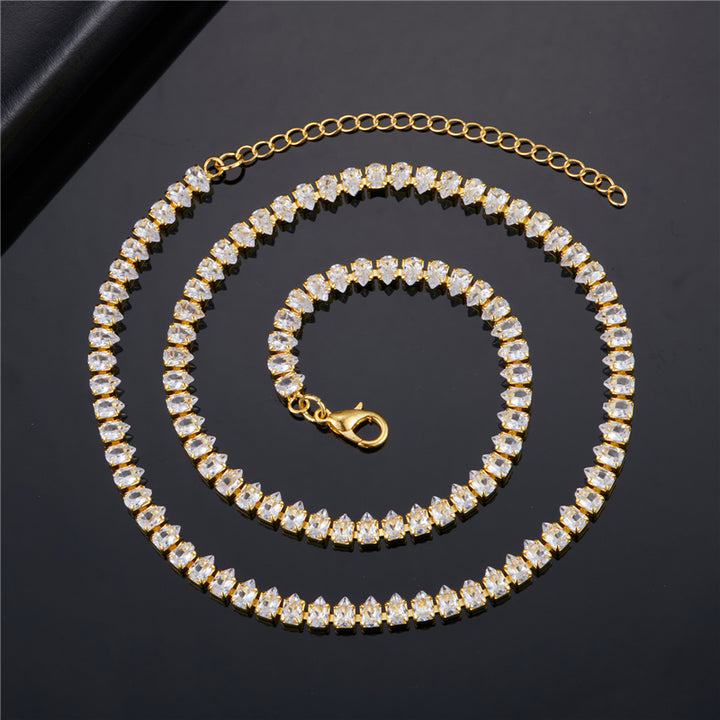 New Arrival 5Mm  Hop Party Bling Accessories Girl Iced Out CZ Women Diamond Chain Drop Tennis Chain Necklace for Girl Gift